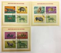 --  Набор блоков Гвинея 3 шт.  Гашёные , III Θ