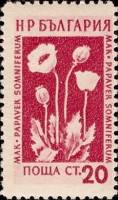 (1954-003) Марка Болгария "Мак (23.03)"   Лекарственные растения Болгарии (3) II O