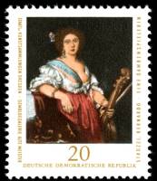 (1976-093) Марка Германия (ГДР) "Женщина музыкант"    Картины III Θ