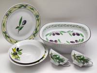 Форма для запекания Блюдо Тарелки Чашки рисунок оливки маслины керамика 6 предметов