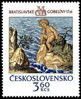1976-021  Марка Чехословакия Скорбящий Эрос   Братиславские гобелены III O