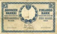 Clas von Collan - Hisinger-Jagerskiold Банкнота Финляндия 1909 год 5 марок    VF