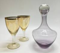 Графин + 2 бокала, цветное стекло