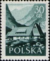 (1956-013) Марка Польша "Хижина в Долине Пяти Озер"   Туризм II Θ