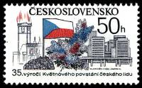 (1980-027) Марка Чехословакия "Старая и современная Прага"    Годовщина Пражского восстания и освобо