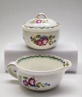 Сахарница и соусник ЗИК Конаково СССР керамика ручная роспись винтаж 1970 - е