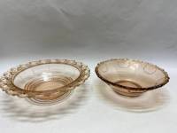 Салатник ваза, фруктовница, цветное стекло СССР, 2 шт