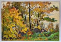 Картина Тулаев В. Н. 1987 г. Осенний пейзаж № 3 масло картон 35х25 см