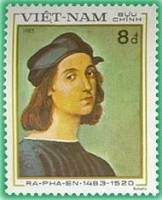(1983-049) Марка Вьетнам "Автопортрет"    500 лет со дня рождения Рафаэля Санти III Θ