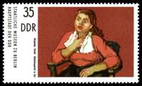 (1974-104) Марка Германия (ГДР) "Женщина в красном"    Живопись III Θ