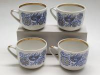 Чашки чайные кофейные Вербилки 4 штуки СССР птички