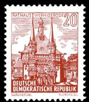 (1961-031) Марка Германия (ГДР) "Ратуша, Вернигероде"    Ланшафты II Θ