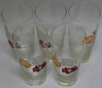 Набор стаканов "Осень",  некомплект, стекло, 5 шт., СССР (сост. на фото)