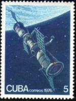 (1976-028) Марка Куба "Союз 11"    День космонавтики II Θ