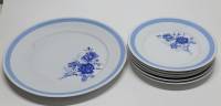 Блюдо и 6 тарелок Fortuna Eisenberg фарфор ГДР 