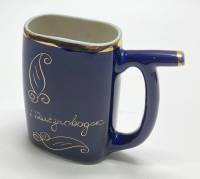 Бюветница Кружка Поильник для минеральной воды Железноводск кобальт позолота