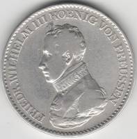 1819D Монета Германия Пруссия 1 талер Вильгельм III  Серебро Ag 750  VF