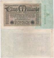 1923 Банкнота Германия 1 000 000 000 Миллиард Марок  7-й выпуск  VF