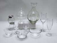 Графин Конфетница с крышкой салатники бокалы банки для специй стекло (7 предметов)