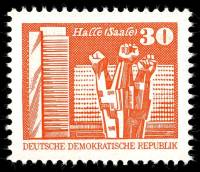 (1981-018) Марка Германия (ГДР) "Мемориал трудящихся, Галле"    Достопримечательности ГДР III Θ