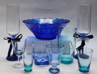 Салатник СССР стопки бокалы стакан Макдональдс цветное синее зеленое стекло