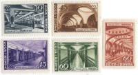 1947-049 50 052-54 Серия Набор марок 5 шт СССР Станции  Московский метрополитен III O
