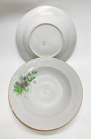 Тарелки суповые малина, Туймазинский фарфоровый завод, 6 шт