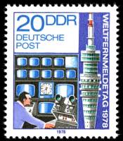 (1978-033) Марка Германия (ГДР) "Телебашня"    День электросвязи III Θ