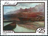 (1984-026) Марка Польша "Висла близ Беляны"    Картины с изображением реки Вислы III Θ