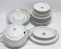 Набор посуды "Роза", 31 предмет, Чехословакия (сост. на фото)