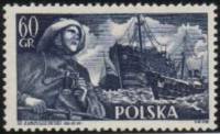 (1956-010) Марка Польша "Моряк"   Польский торговый флот III Θ