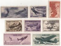 1946-012-14 016-20 Серия Набор марок 8 шт СССР  Советские самолёты Великой Отечественной войны III O