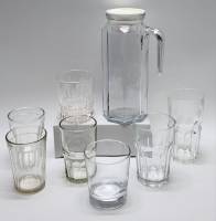Графин с крышкой и 7 стаканов стекло