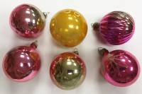 Набор новогодних шаров, СССР, 6 шт. (сост. на фото)