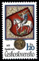 (1979-025) Марка Чехословакия "Всадник на коне"    Гербы с изображениями животных III Θ