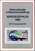 (1980-047) Блок Германия (ГДР) "Авиалайнер"    ИНТЕРФЛЮГ, 25 лет III Θ