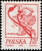 (1974-003) Марка Польша "Роза"    Стандартный выпуск. Картины цветов Станислава Выспяньского  I Θ