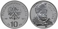 1997 Монета Польша 1997 год 10 злотых Стефан Баторий  Серебро Ag 925  PROOF