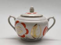 Сахарница Вербилки ДФЗ фарфор СССР винтаж 1960-е высота 11 см