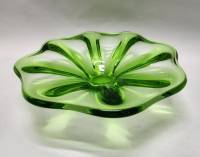 Блюдо ваза для фруктов зеленое стекло