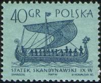 (1963-018) Марка Польша "Скандинавское судно"   Парусные суда I Θ
