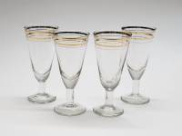 Рюмки стекло золочение 4 штуки СССР