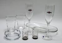 Селедочница парные бокалы стаканы стопки и пепельница (8 предметов)