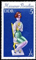 (1979-084) Марка Германия (ГДР) "Девушка "    Мейсенский фарфор III Θ