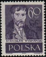 (1958-032) Марка Польша "С. Выспяньский"   Личности II O