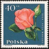 (1964-085) Марка Польша "Дальний Восток (Рис.18х33мм.)"   Садовые цветы I Θ