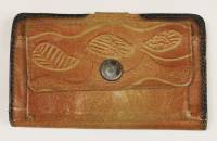 Портмоне в этническом стиле, натуральная кожа (состояние на фото)