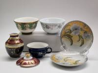 Пиалы Чашка кофейная кобальт Блюдца Вазочка Египет Крышка (5 предметов)