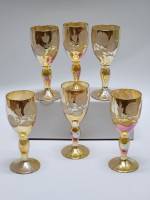 Рюмки 6 штук хрусталь перламутр алмазная резка