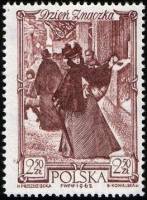 (1962-066) Марка Польша "Решающий момент (Коричнево-карминовая)"   День марки III O